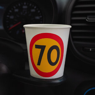 Speed Limit Seventy  Paper Cups