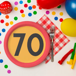 Speed Limit Seventy  Paper Plate