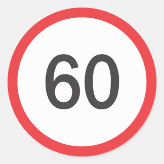 Speed limit sixty classic round sticker