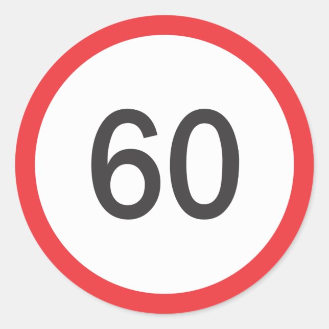 Speed limit sixty classic round sticker (Front)