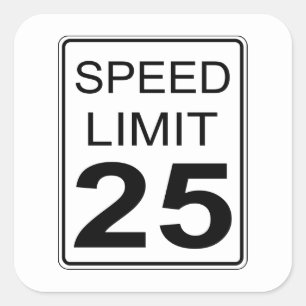 Speed Limit Square Sticker