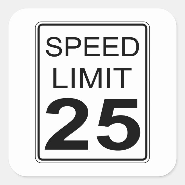 Speed Limit Square Sticker (Front)