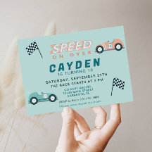 Speed Race Card Birthday Party Invitation