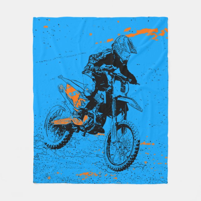 Speed Racer - Motocross Racer  Acrylic Print Fleece Blanket (Front)