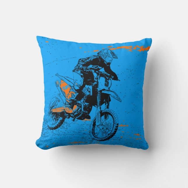 Speed Racer - Motocross Racer Ceramic Ornament Cushion (Front)