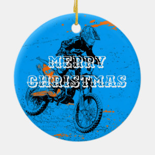 Speed Racer - Motocross Racer Ceramic Tree Decoration