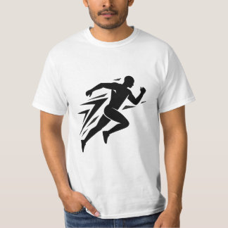 Speed Runner Silhouette Athletic Sports Design T-Shirt