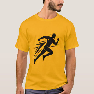 Speed Runner Silhouette Athletic Sports Design T-Shirt