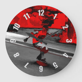Speed Skater - Skateboarder Large Clock