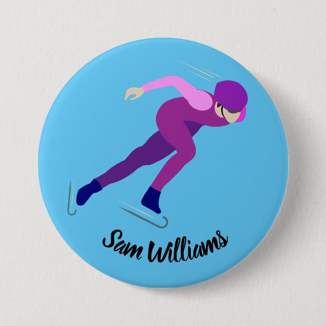 Speed Skating 7.5 Cm Round Badge (Front)