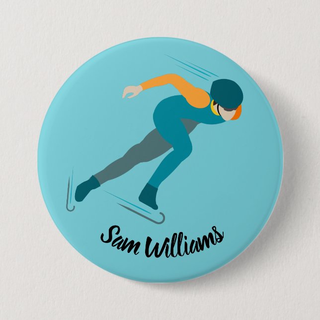 Speed Skating 7.5 Cm Round Badge (Front)