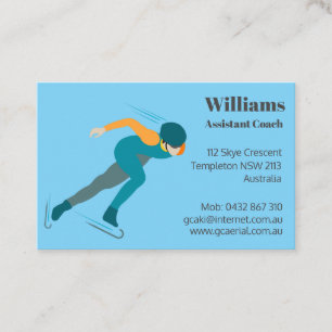 Speed Skating Business Card