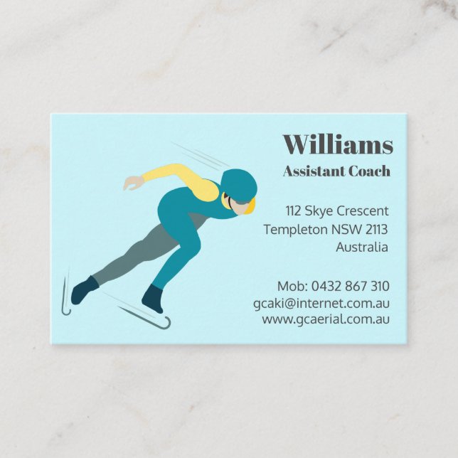Speed Skating Business Card (Front)