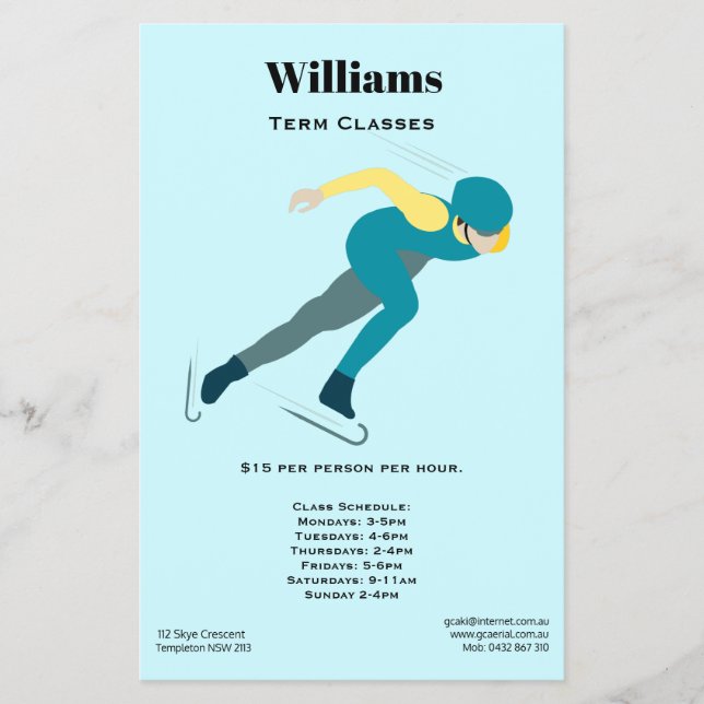 Speed Skating Flyer (Front)