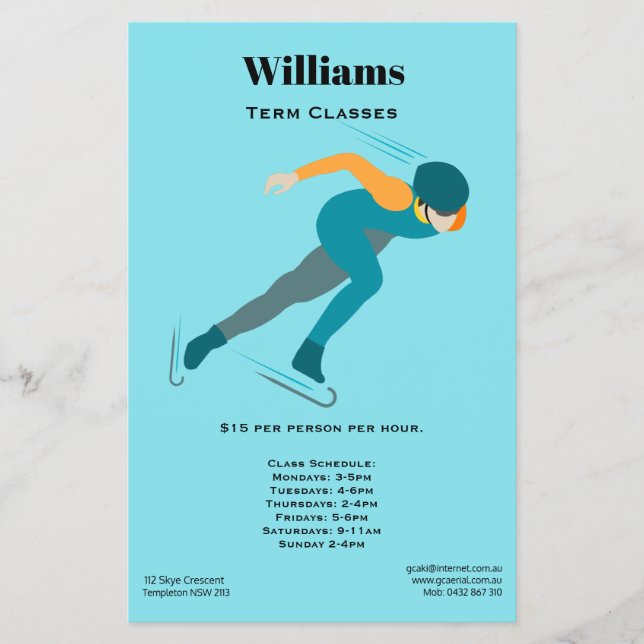 Speed Skating Flyer (Front)