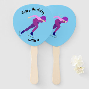 Speed Skating Hand Fan