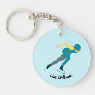 Speed Skating Key Ring