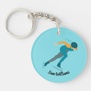 Speed Skating Key Ring