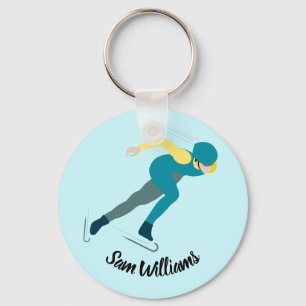 Speed Skating Key Ring