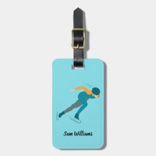 Speed Skating Luggage Tag