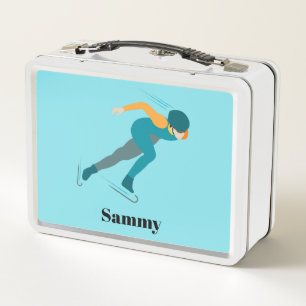 Speed Skating Metal Lunch Box