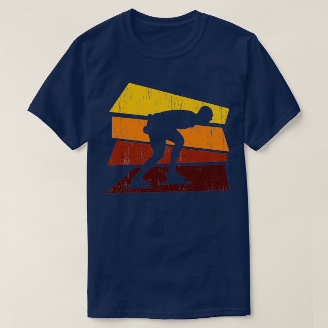 Speed Skating Runners T-Shirt (Design Front)