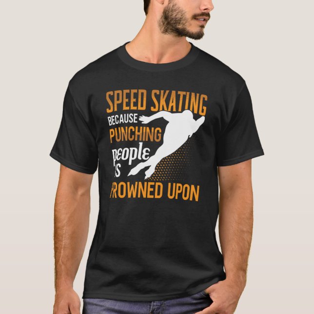Speed Skating Skates Short Track Skater Workout Tr T-Shirt (Front)