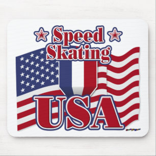Speed Skating USA Mouse Mat