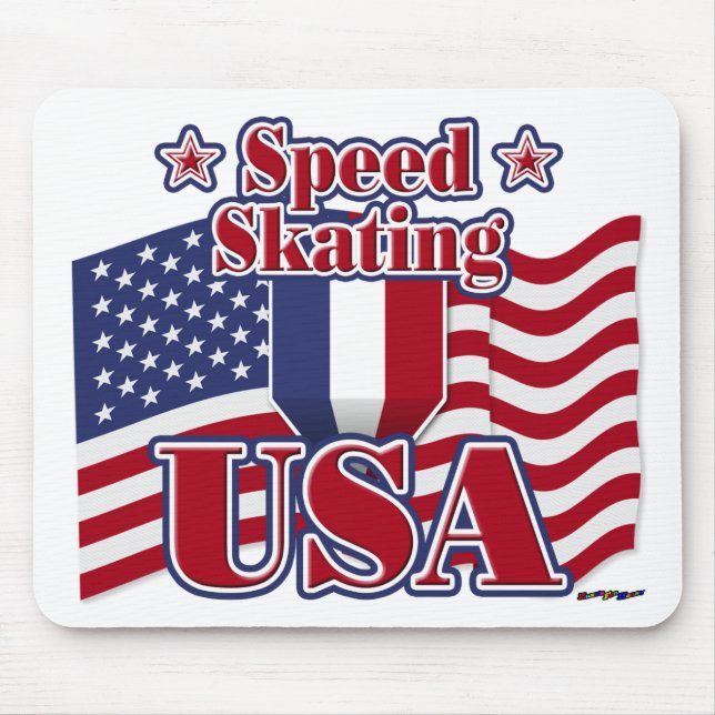 Speed Skating USA Mouse Mat (Front)