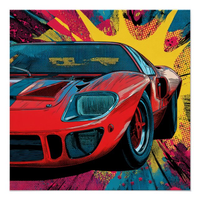 Speed & Splatter – The Ford GT40 Gulf Legacy Poster (Front)