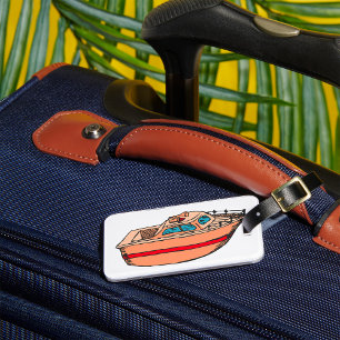 Speedboat Illustration Fun Nautical Boat Design Luggage Tag