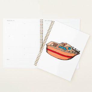 Speedboat Illustration Fun Nautical Boat Design Planner