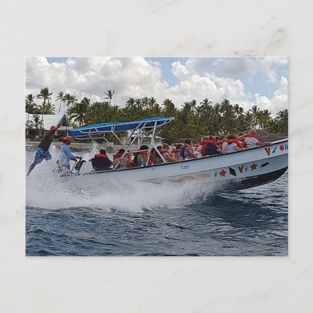 SPEEDBOAT IN DOMINICAN REPUBLIC  Postcard (Front)