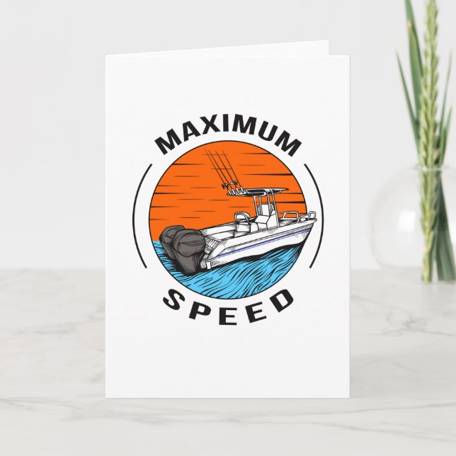 Speedboat Motorboat Racing Boat Captain Card (Front)
