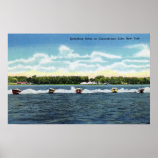 Speedboat Races on the Lake Poster