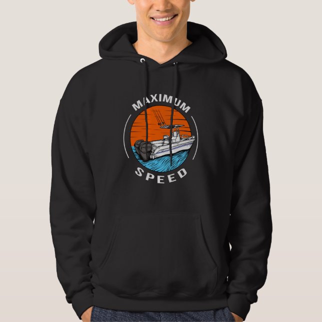 Speedboat Racing Boat Motorboat Captain Hoodie (Front)
