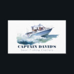 Speedboat Sport Fishing Charters Business Card<br><div class="desc">This chic business card features a white background with a speedboat. Personalise it for your needs. Perfect for a fishing charter,  fisherman,  fishing guide and nautical/marine business. Personalise for your needs. You can find matching products at my store.</div>