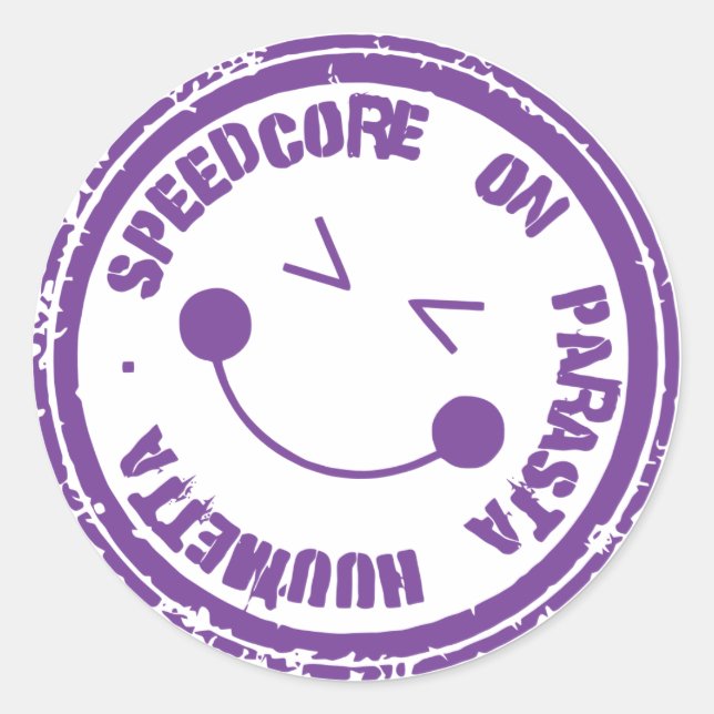 Speedcore on parasta huumetta tarra/sticker classic round sticker (Front)