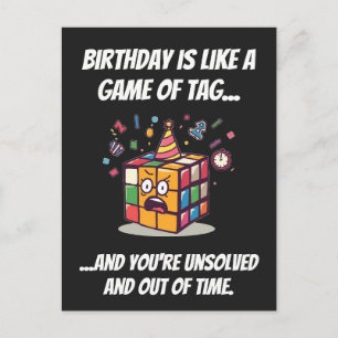 Speedcube Birthday Panic Funny Tag Joke Postcard