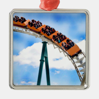 Speeding Orange Roller Coaster Metal Tree Decoration