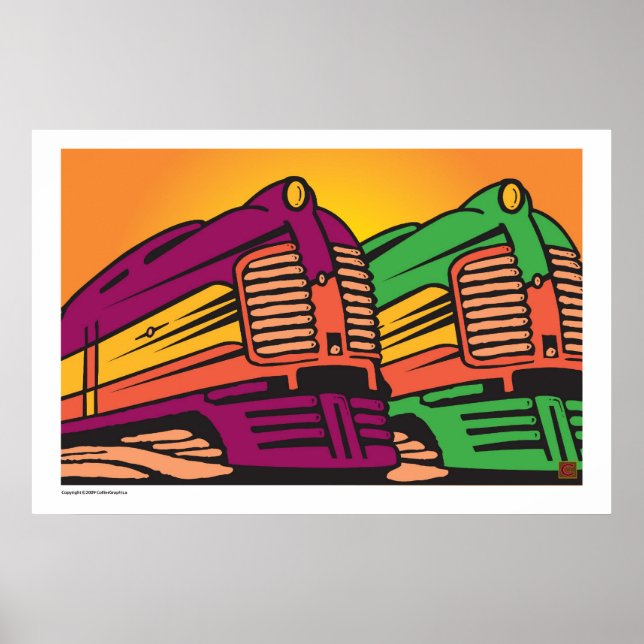Speeding Trains-Print Poster (Front)