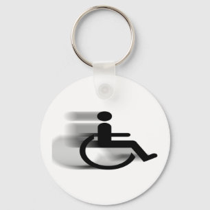 Speeding Wheelchair Keychain