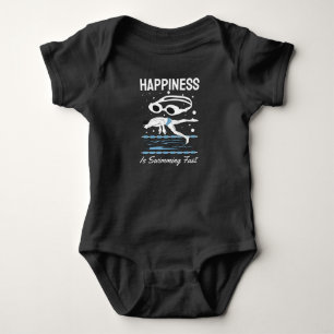 Speedo Swimmer - Happiness is Swimming Fast Baby Bodysuit