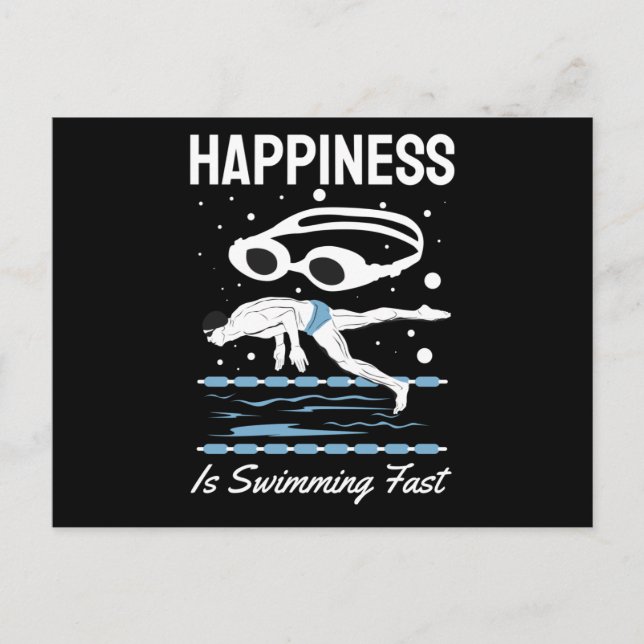 Speedo Swimmer - Happiness is Swimming Fast Postcard (Front)