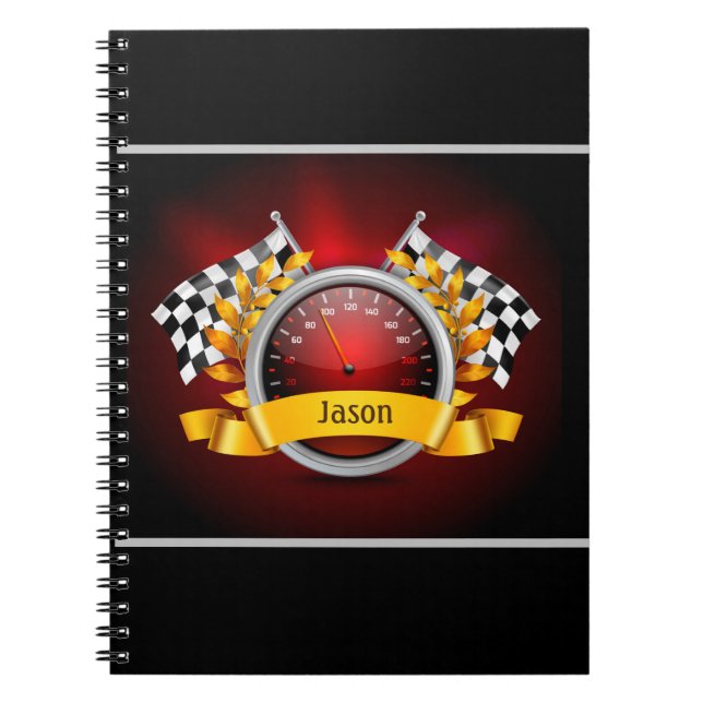 Speedometer Car Racing Themed Notebook (Front)