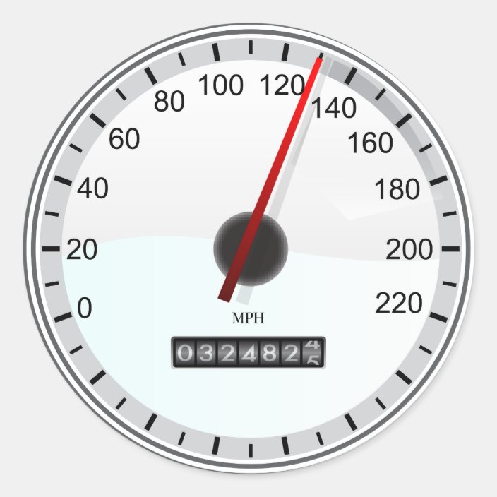 speedometer classic round sticker Zazzle.co.uk