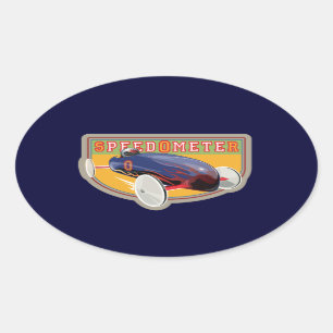 Speedometer Coaster Car Oval Sticker