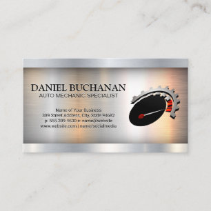 Speedometer   Metallic Industrial Business Card
