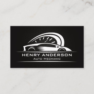 Speedometer Sports Car Logo Carbon Fibre Pattern Business Card