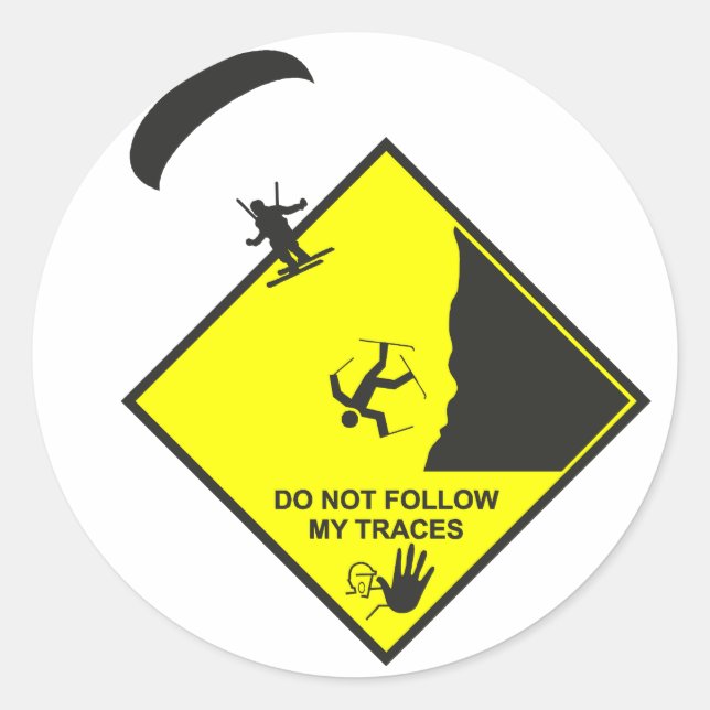 speedriding speedflying classic round sticker (Front)